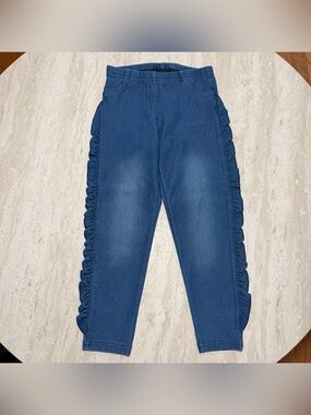 NWOT Calzedonia Toddler Girl Ruffled Soft Denim Leggings *3-4